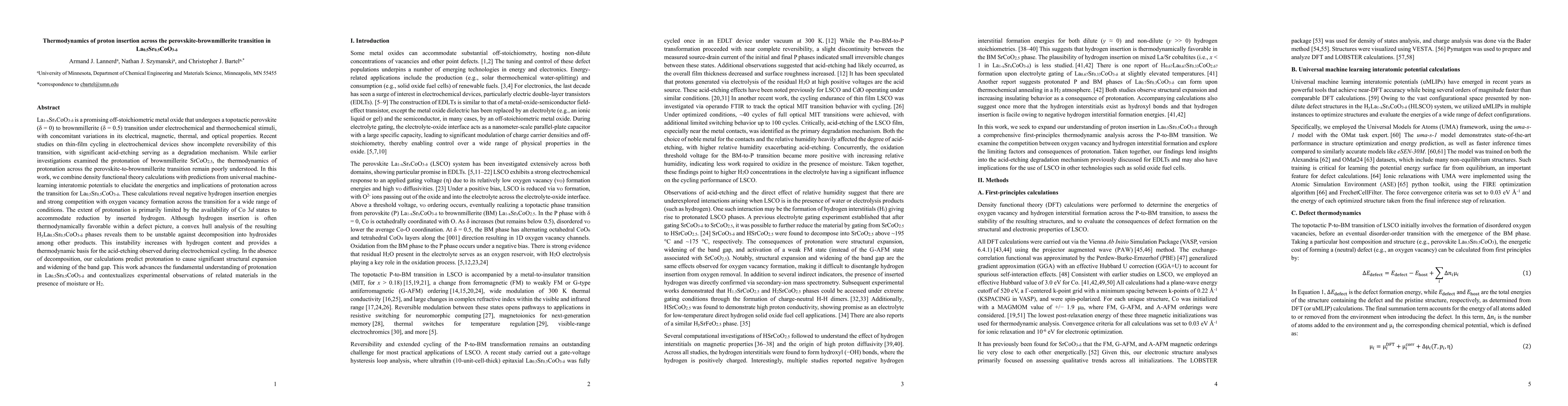 Thumbnail for Thermodynamics of proton insertion across the perovskite-brownmillerite
  transition in La0.5Sr0.5CoO3-δ