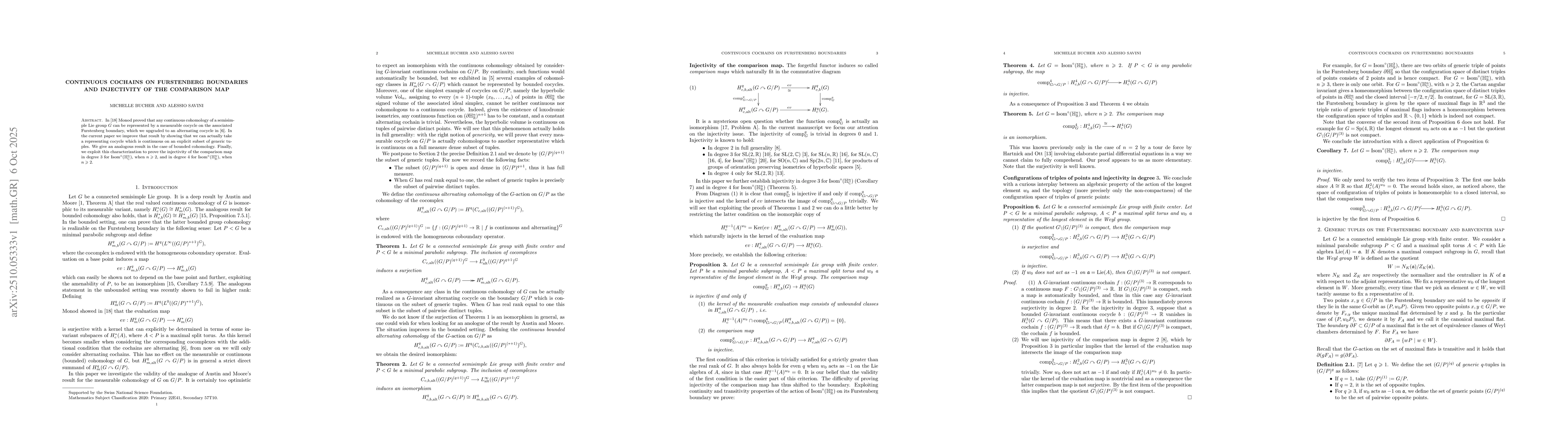 Thumbnail for Continuous cochains on Furstenberg boundaries and injectivity of the
  comparison map