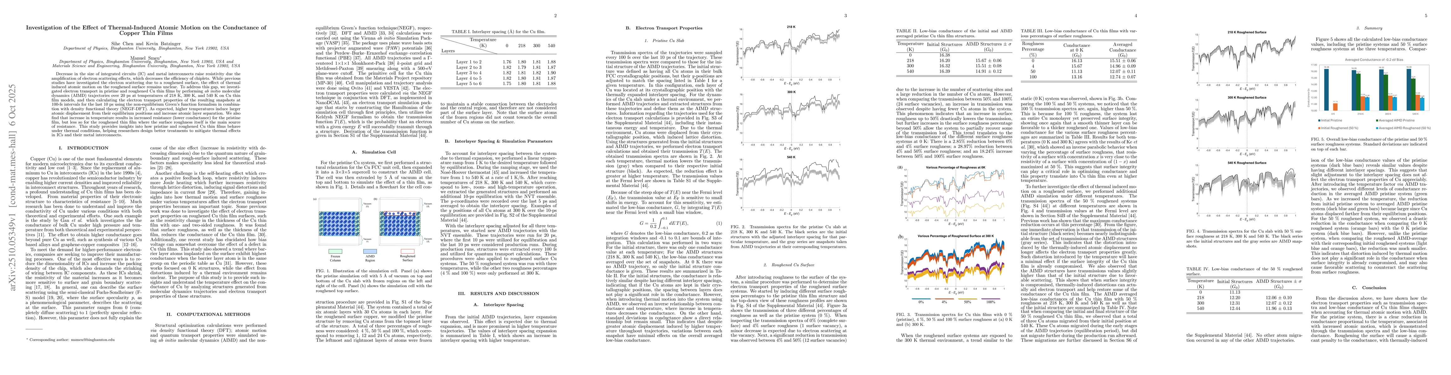 Thumbnail for Investigation of the Effect of Thermal-Induced Atomic Motion on the
  Conductance of Copper Thin Films