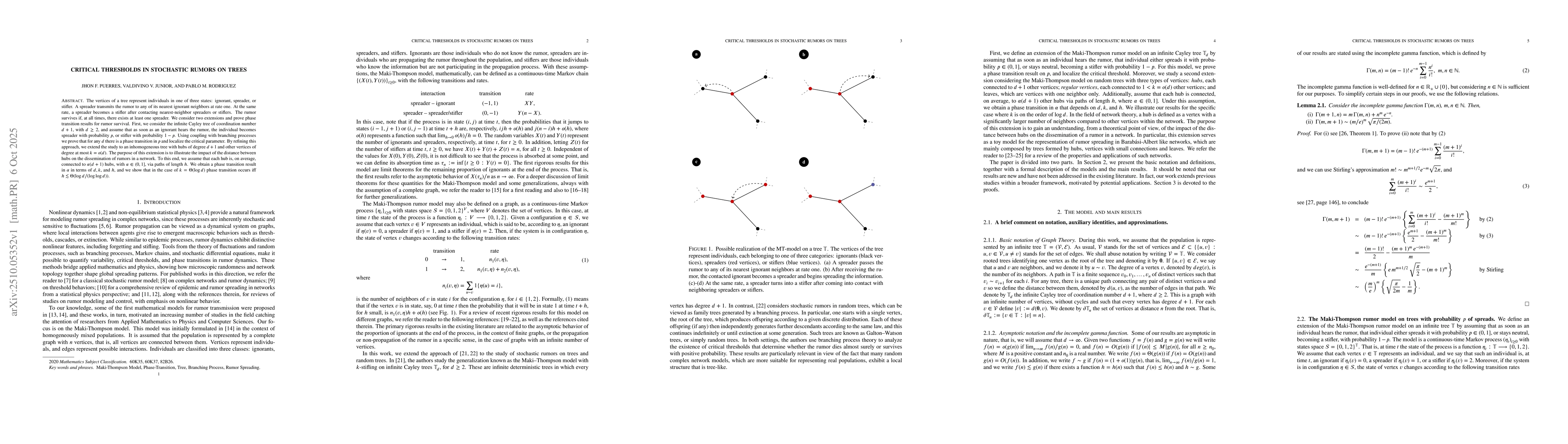 Thumbnail for Critical thresholds in stochastic rumors on trees