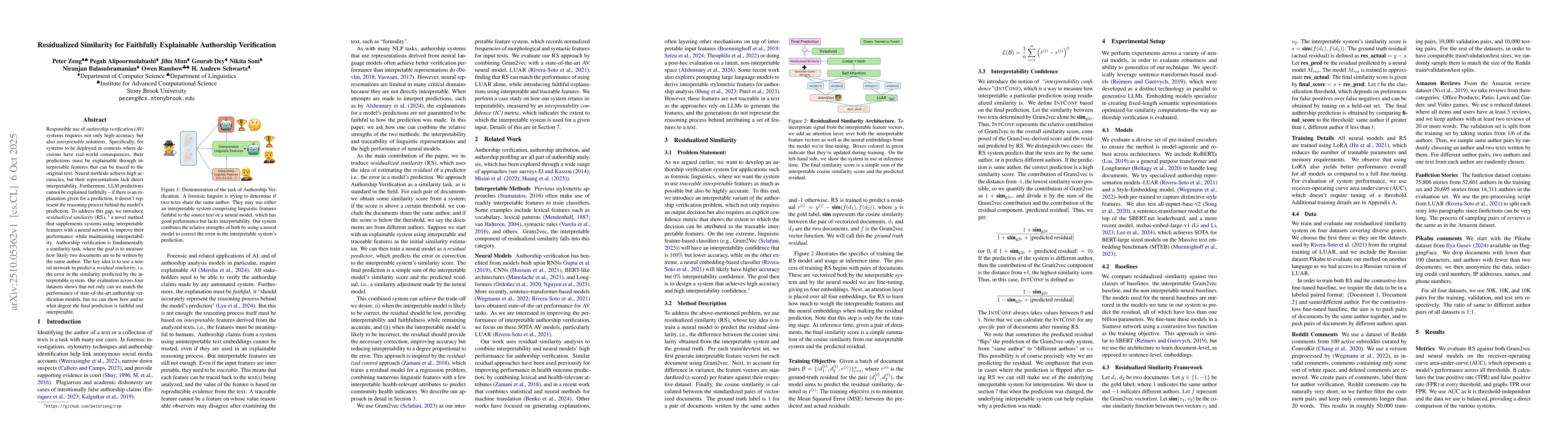 Thumbnail for Residualized Similarity for Faithfully Explainable Authorship
  Verification