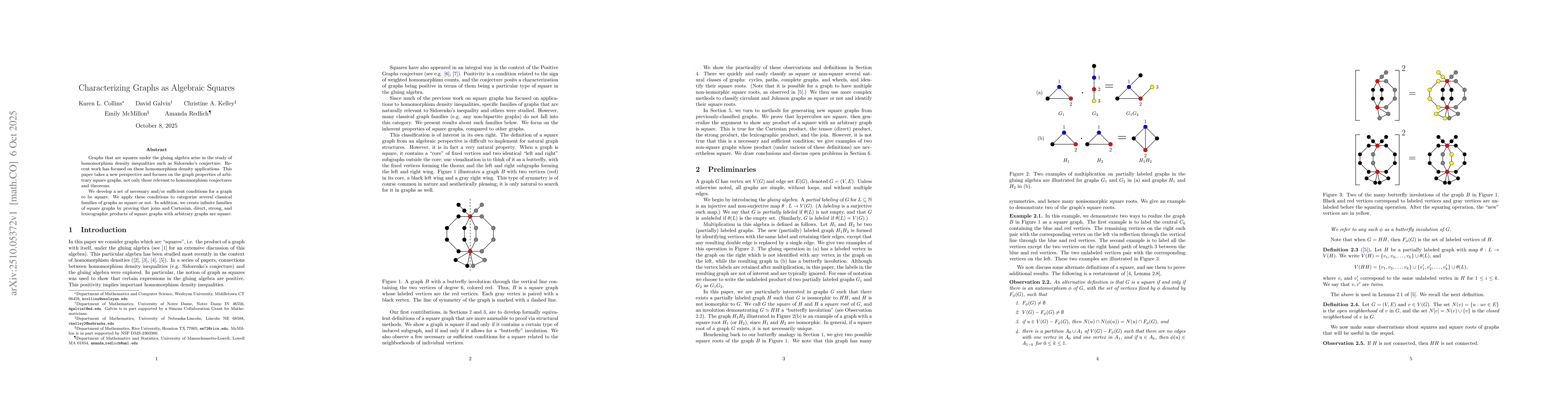 Thumbnail for Characterizing Graphs as Algebraic Squares