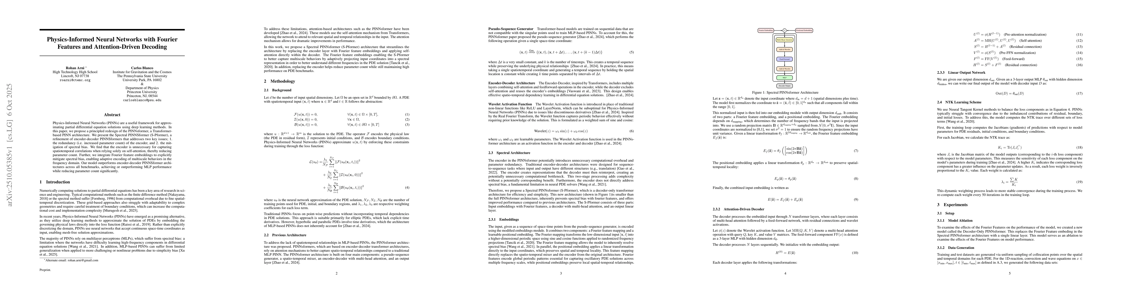 Thumbnail for Physics-Informed Neural Networks with Fourier Features and
  Attention-Driven Decoding
