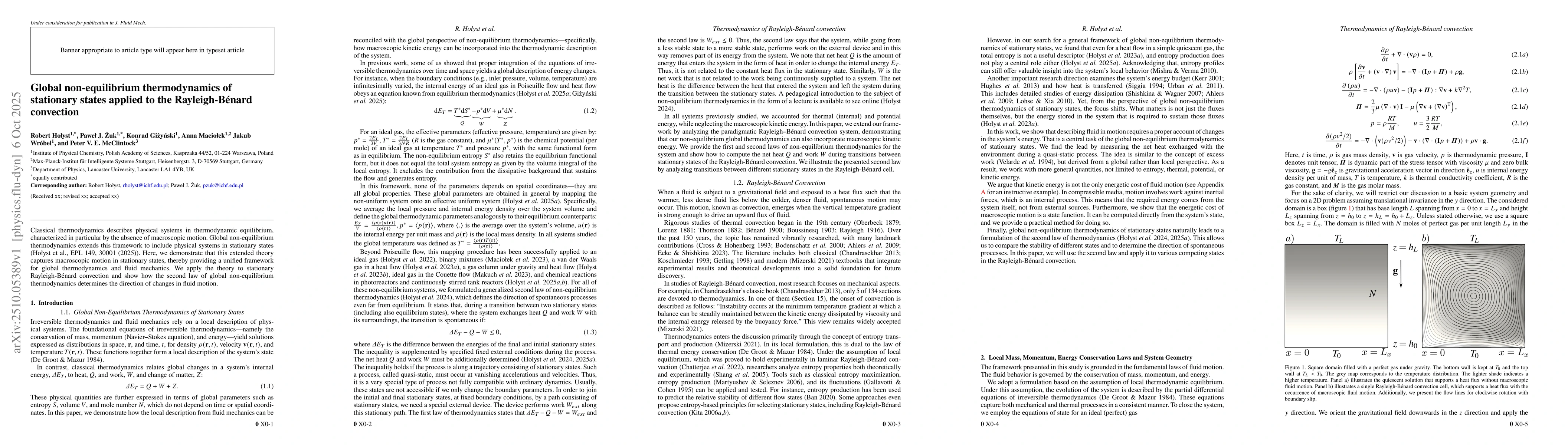 Thumbnail for Global non-equilibrium thermodynamics of stationary states applied to
  the Rayleigh-Bénard convection