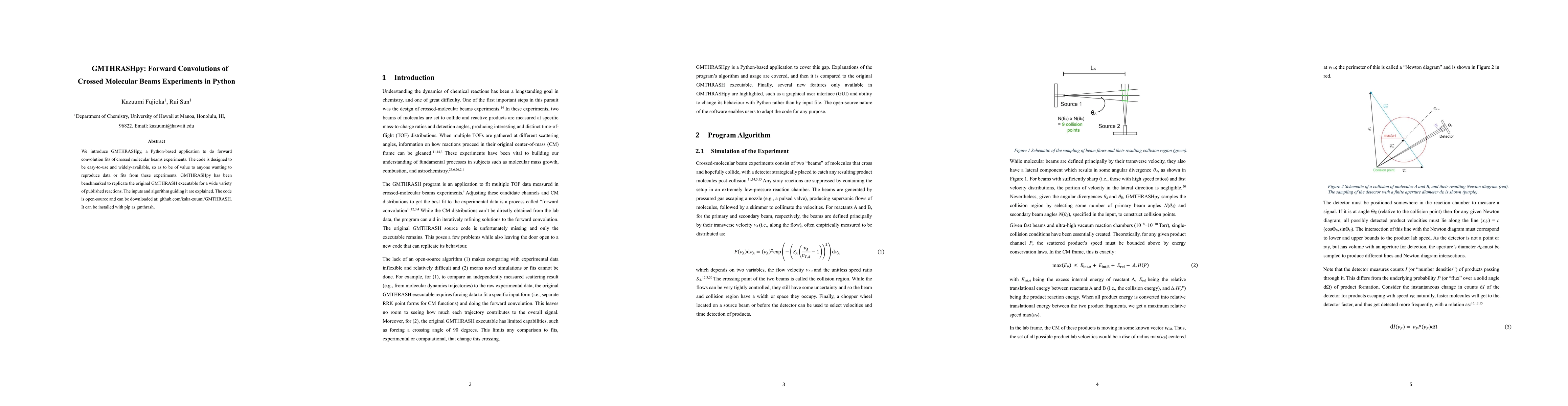 Thumbnail for GMTHRASHpy: Forward Convolutions of Crossed Molecular Beams Experiments
  in Python