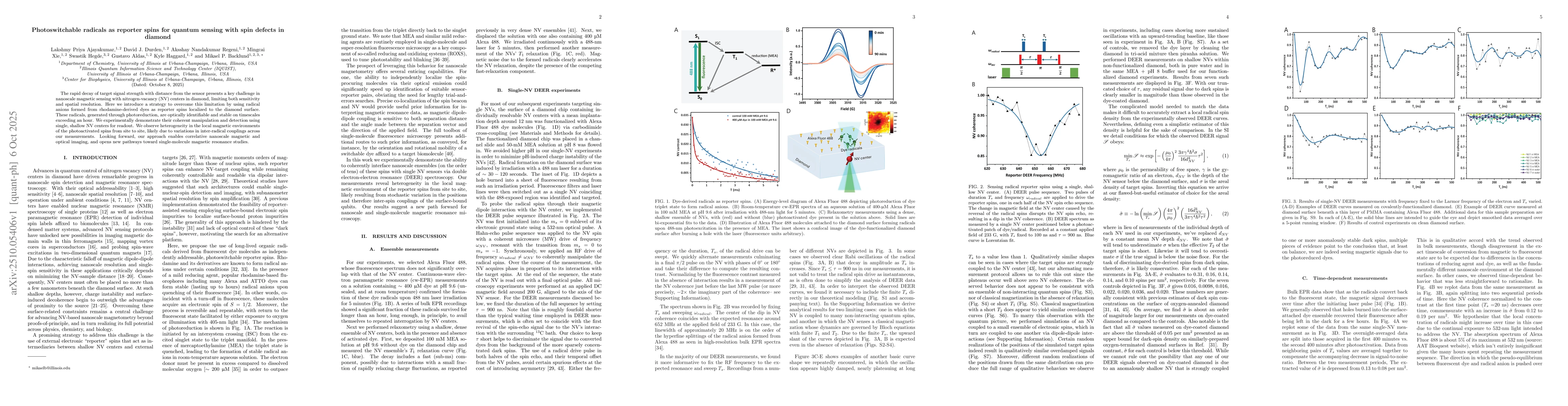 Thumbnail for Photoswitchable radicals as reporter spins for quantum sensing with spin
  defects in diamond