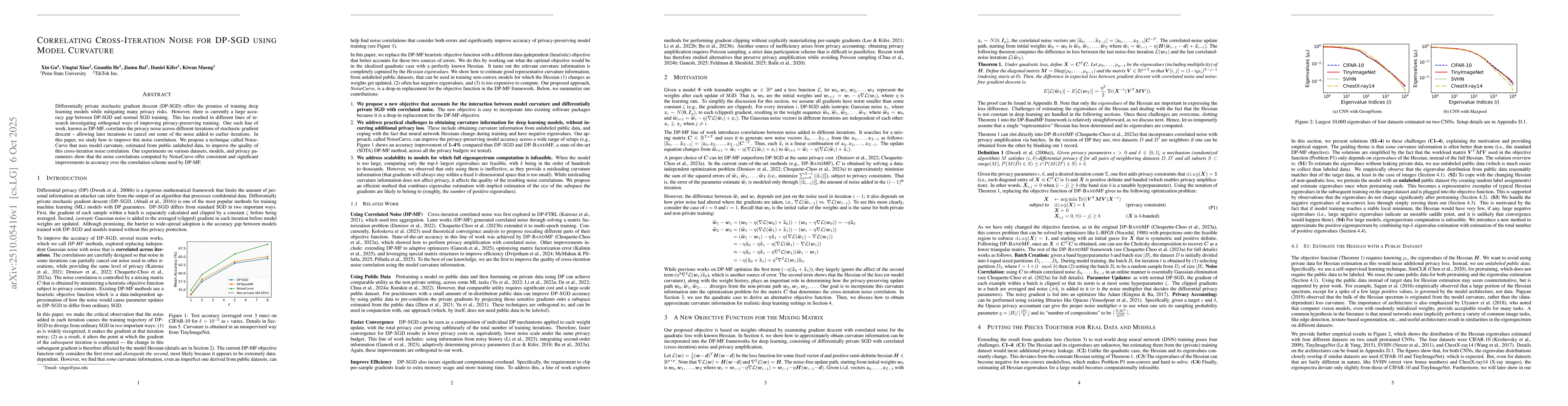 Thumbnail for Correlating Cross-Iteration Noise for DP-SGD using Model Curvature