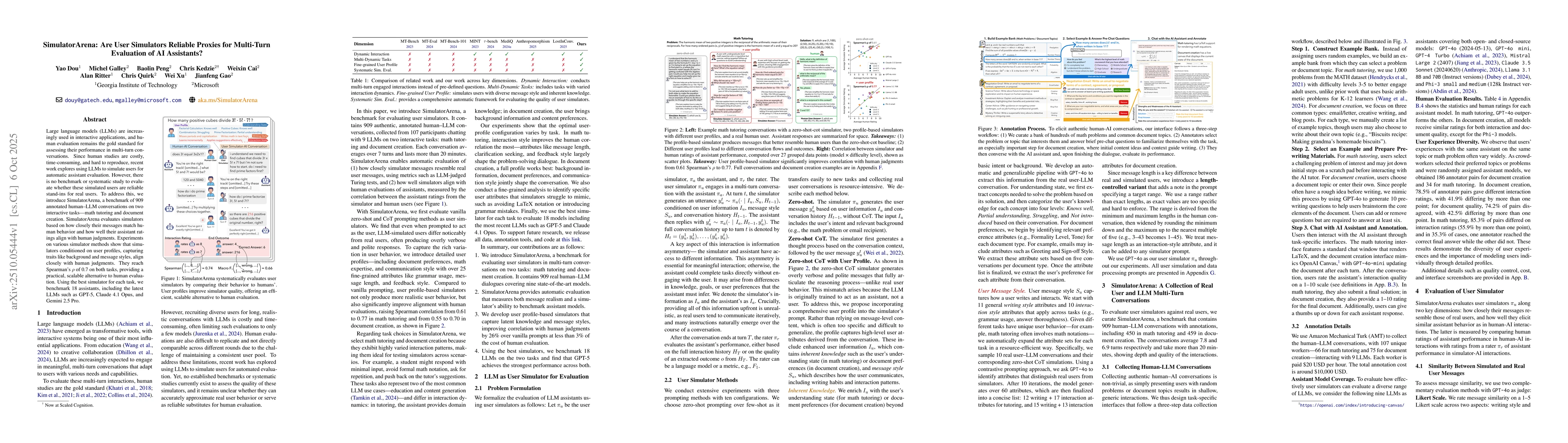 Thumbnail for SimulatorArena: Are User Simulators Reliable Proxies for Multi-Turn
  Evaluation of AI Assistants?