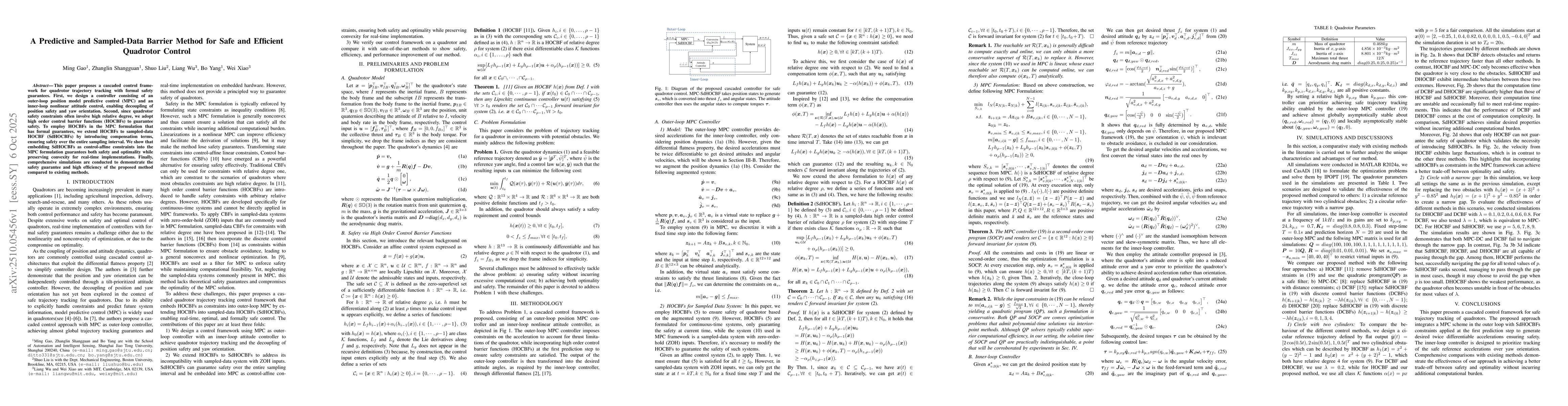 Thumbnail for A Predictive and Sampled-Data Barrier Method for Safe and Efficient
  Quadrotor Control