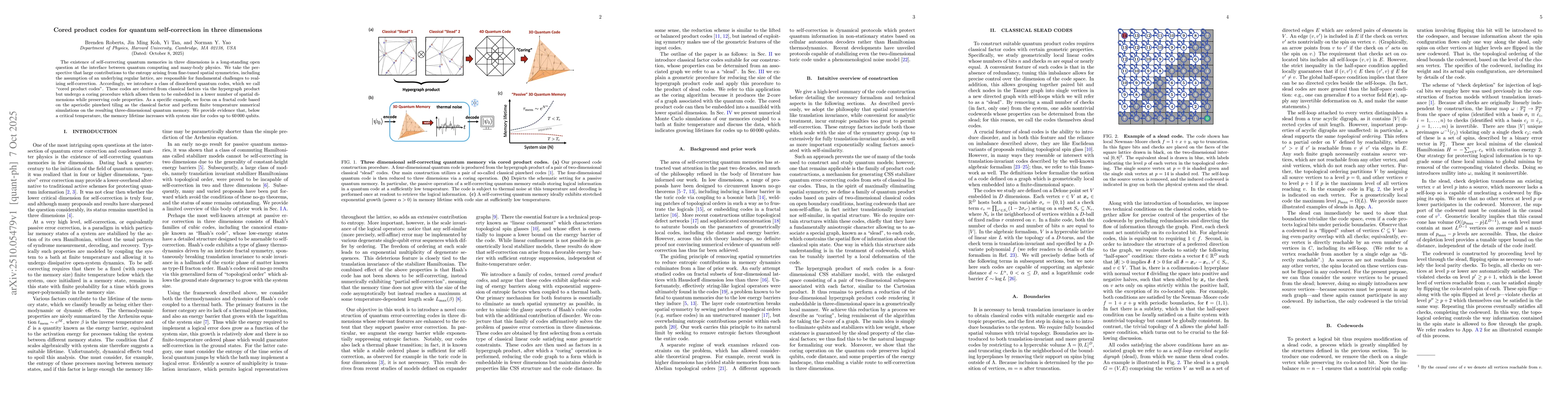 Thumbnail for Cored product codes for quantum self-correction in three dimensions