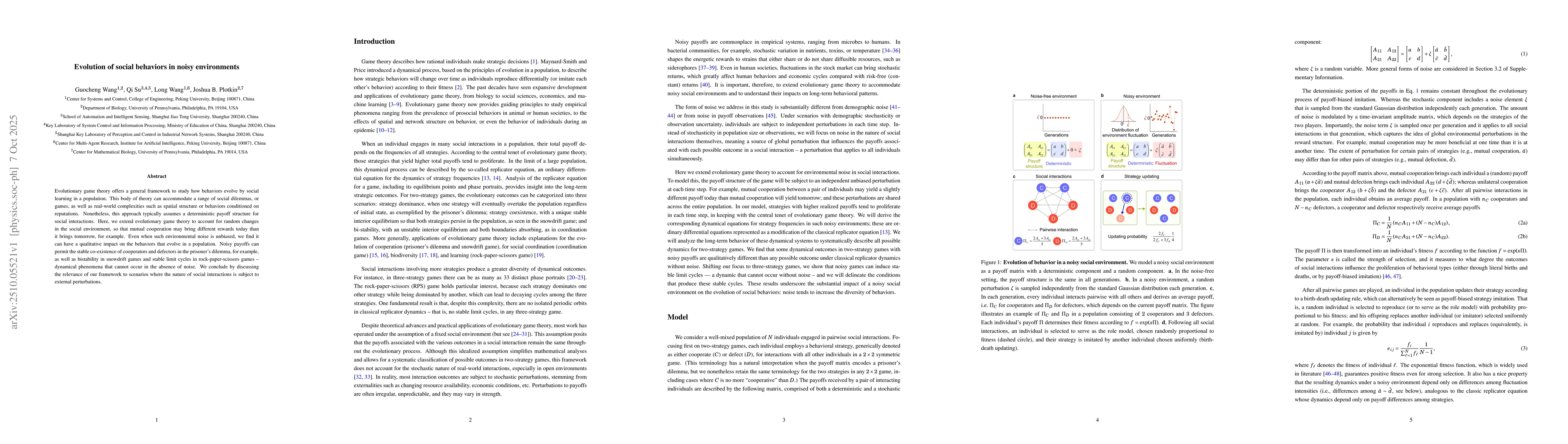 Thumbnail for Evolution of social behaviors in noisy environments