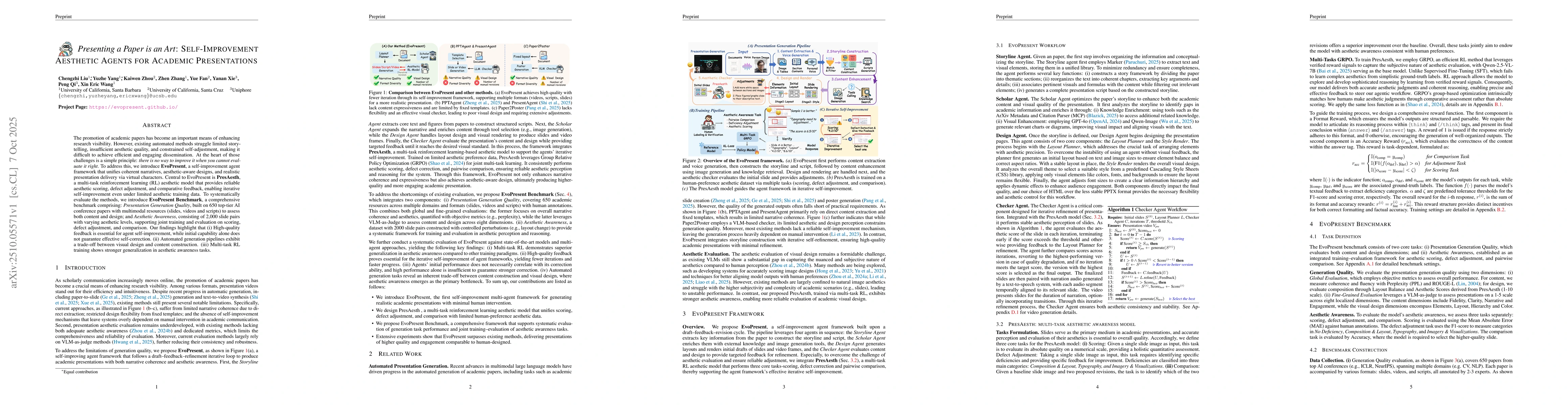 Thumbnail for Presenting a Paper is an Art: Self-Improvement Aesthetic Agents for
  Academic Presentations