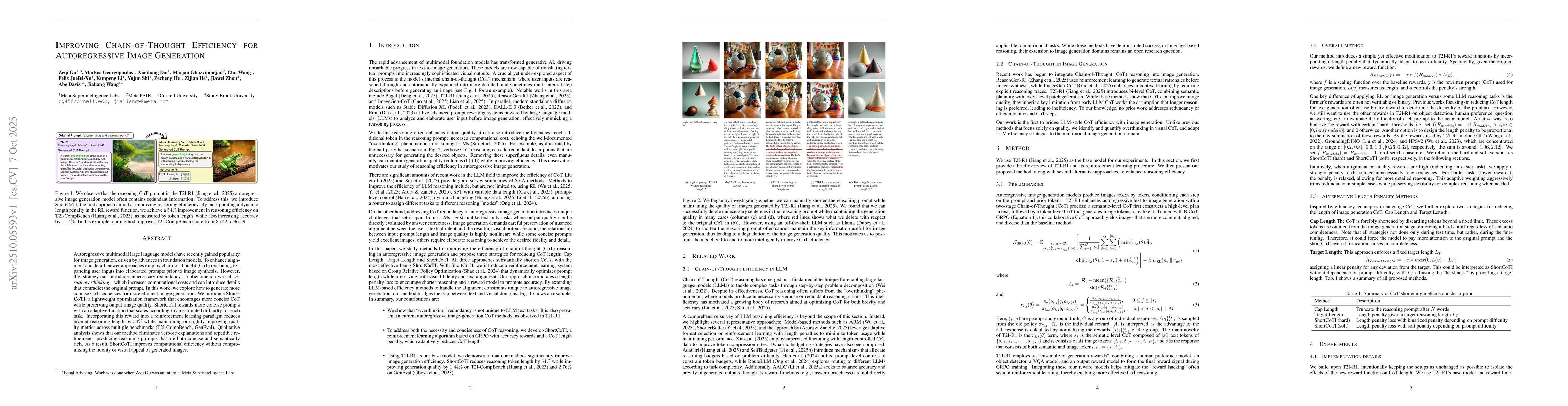 Thumbnail for Improving Chain-of-Thought Efficiency for Autoregressive Image
  Generation