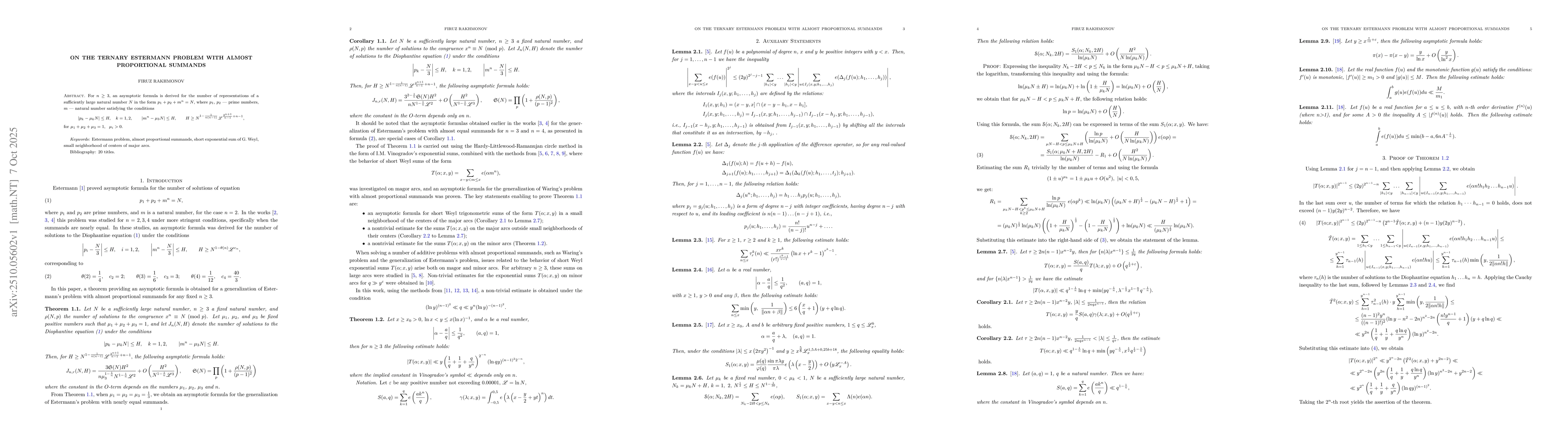 Thumbnail for On the ternary Estermann problem with almost proportional summands
