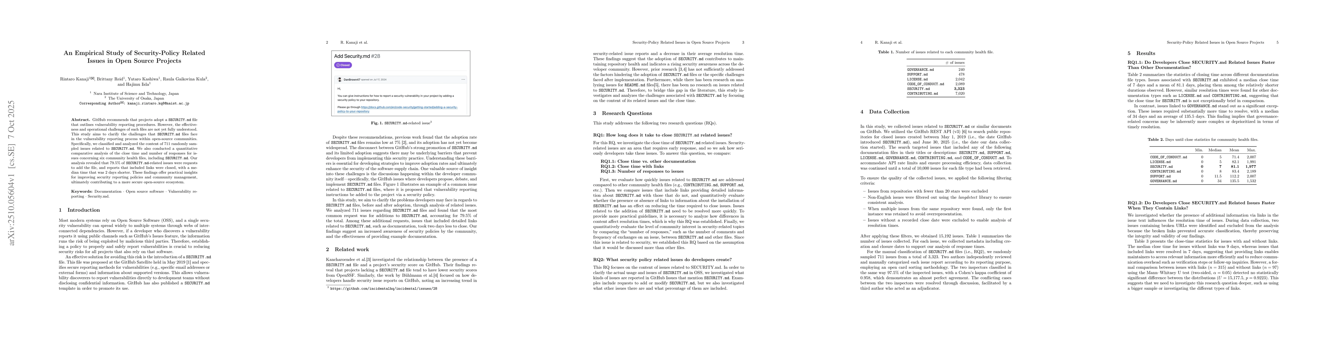 Thumbnail for An Empirical Study of Security-Policy Related Issues in Open Source
  Projects