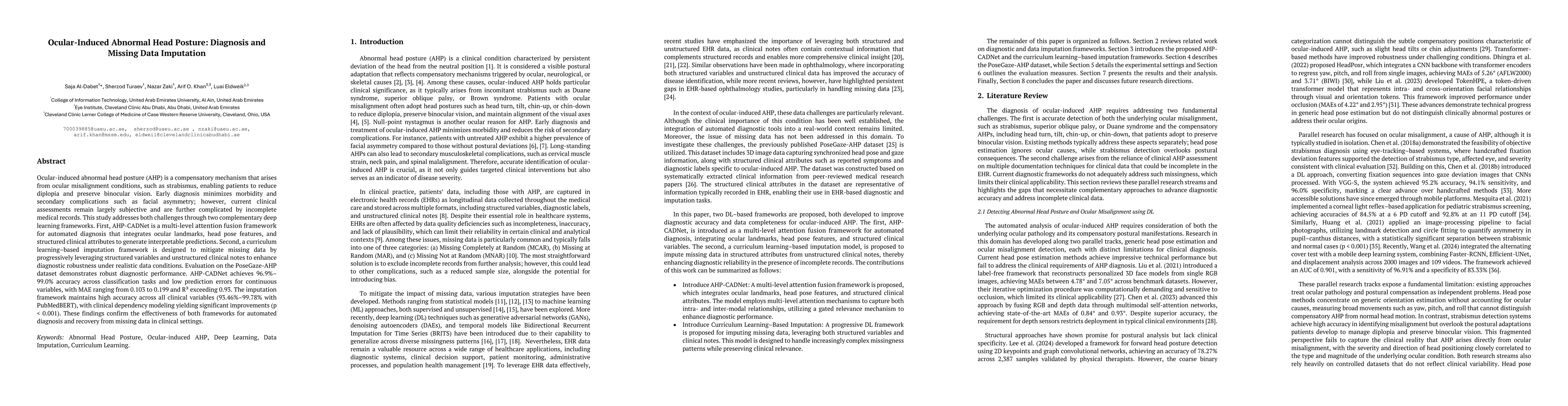 Thumbnail for Ocular-Induced Abnormal Head Posture: Diagnosis and Missing Data
  Imputation