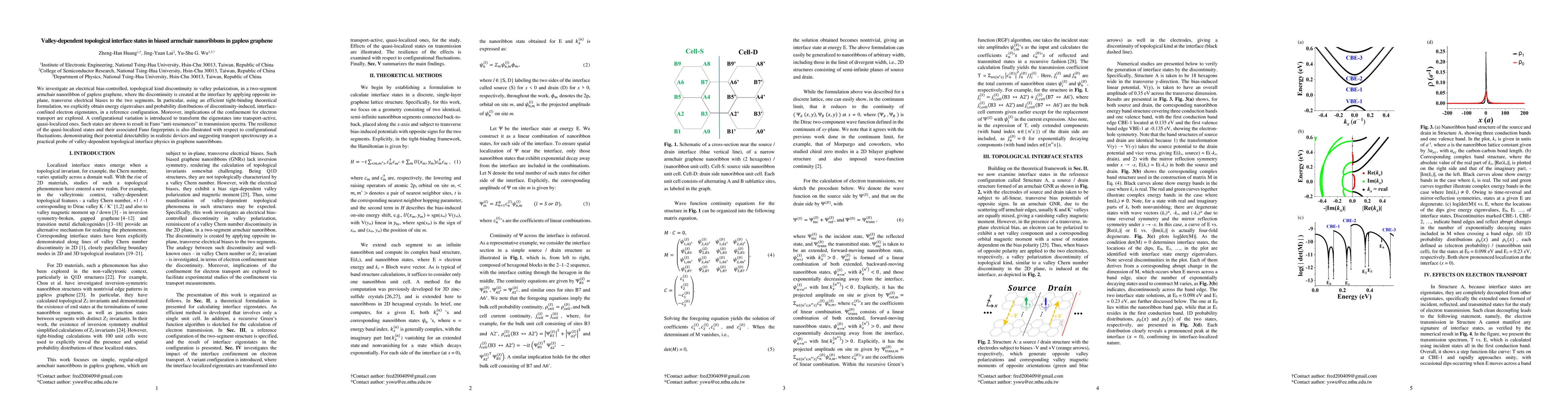 Thumbnail for Valley-dependent topological interface states in biased armchair
  nanoribbons in gapless graphene