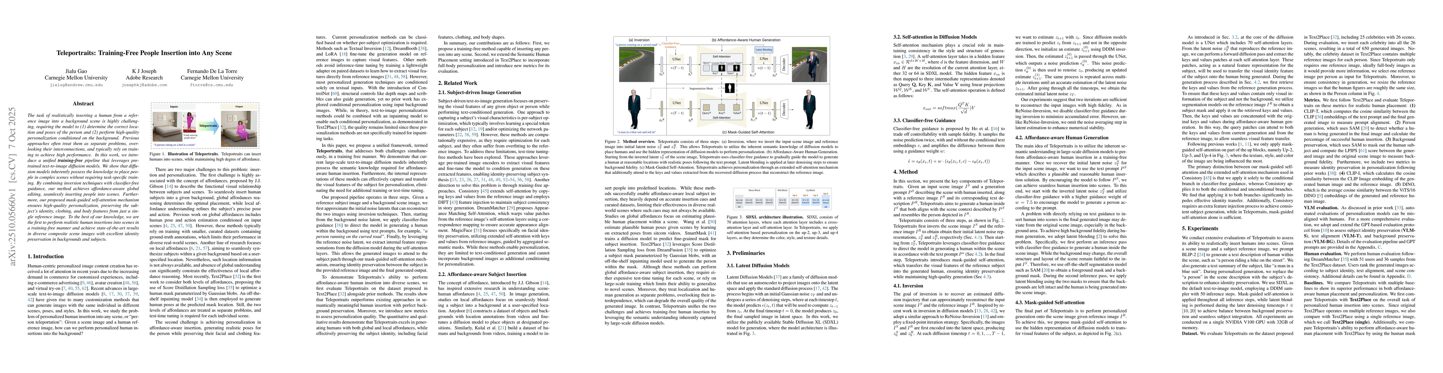 Thumbnail for Teleportraits: Training-Free People Insertion into Any Scene