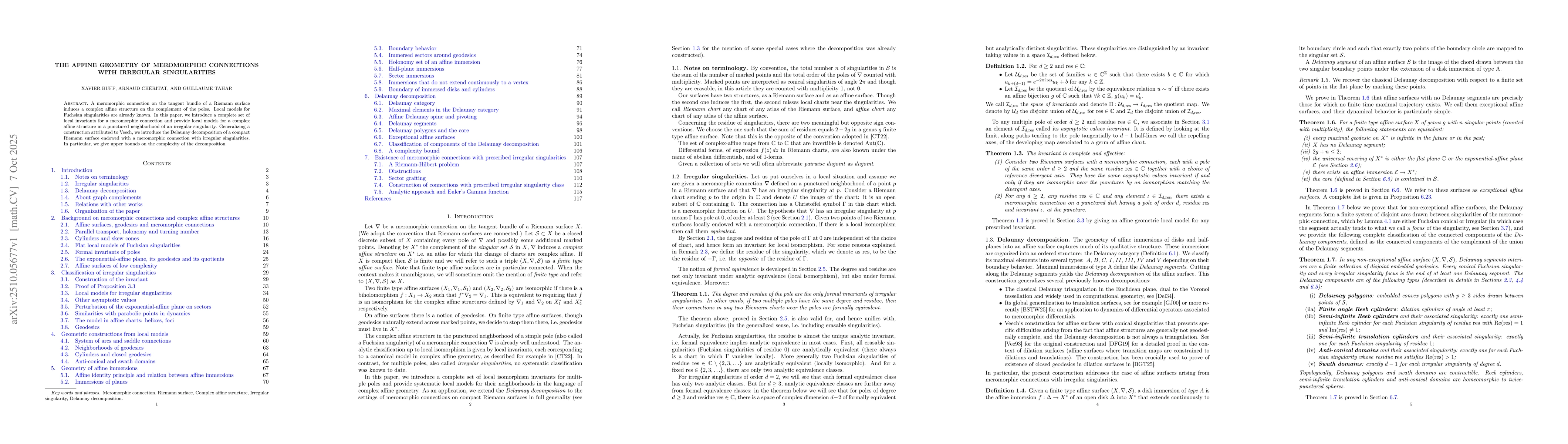 Thumbnail for The affine geometry of meromorphic connections with irregular
  singularities