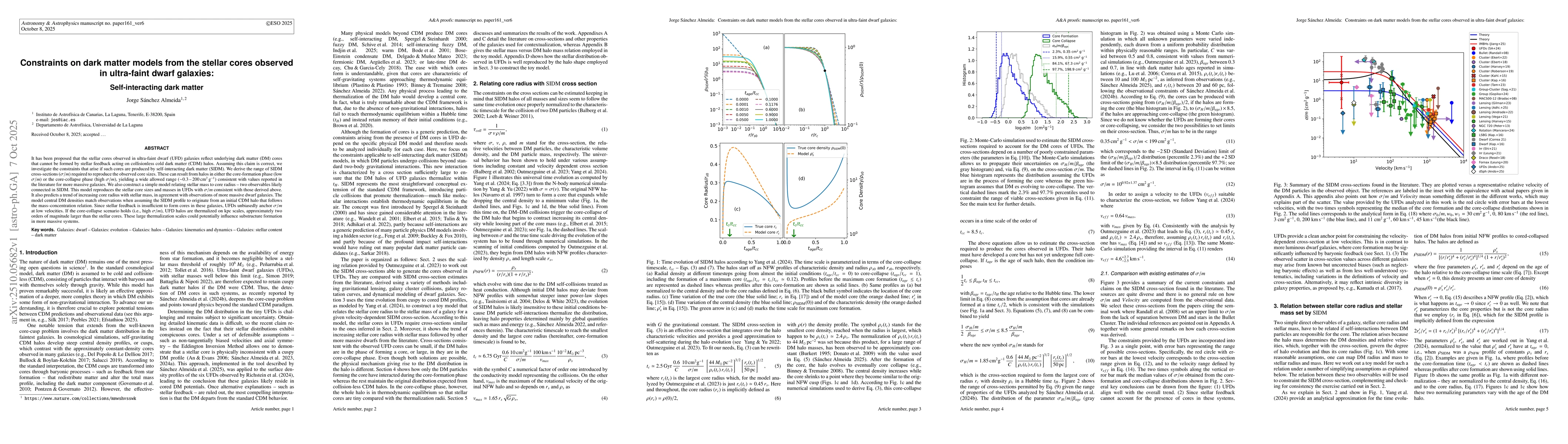 Thumbnail for Constraints on dark matter models from the stellar cores observed in
  ultra-faint dwarf galaxies: Self-interacting dark matter