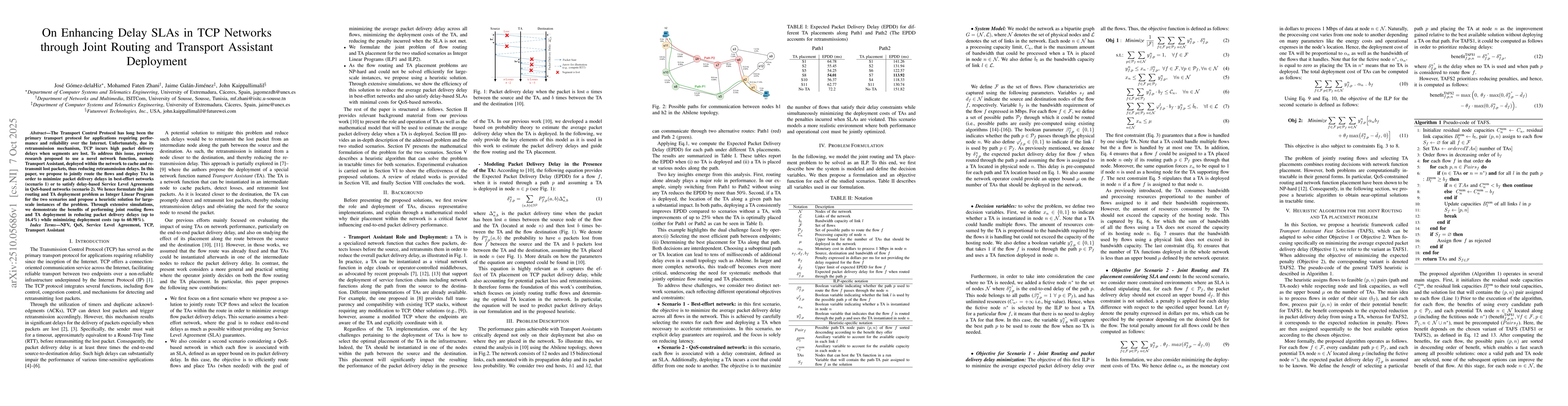 Thumbnail for On Enhancing Delay SLAs in TCP Networks through Joint Routing and
  Transport Assistant Deployment