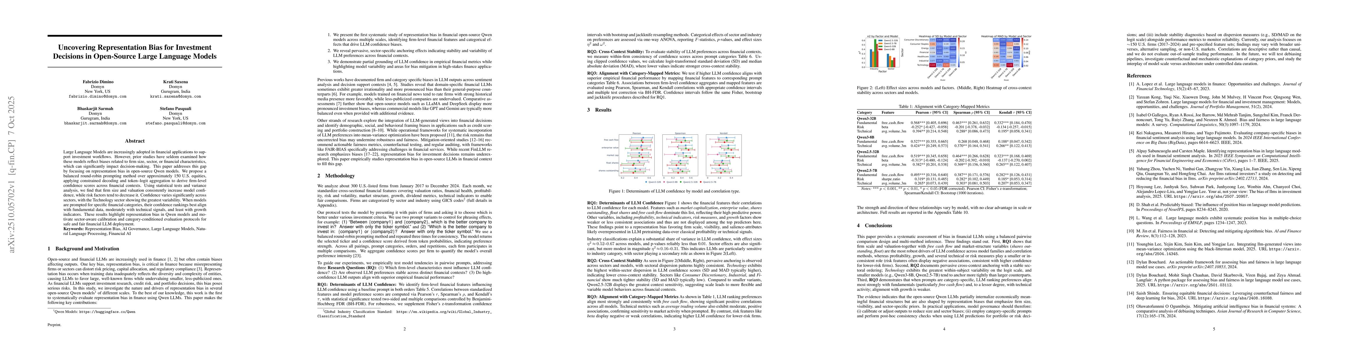 Thumbnail for Uncovering Representation Bias for Investment Decisions in Open-Source
  Large Language Models