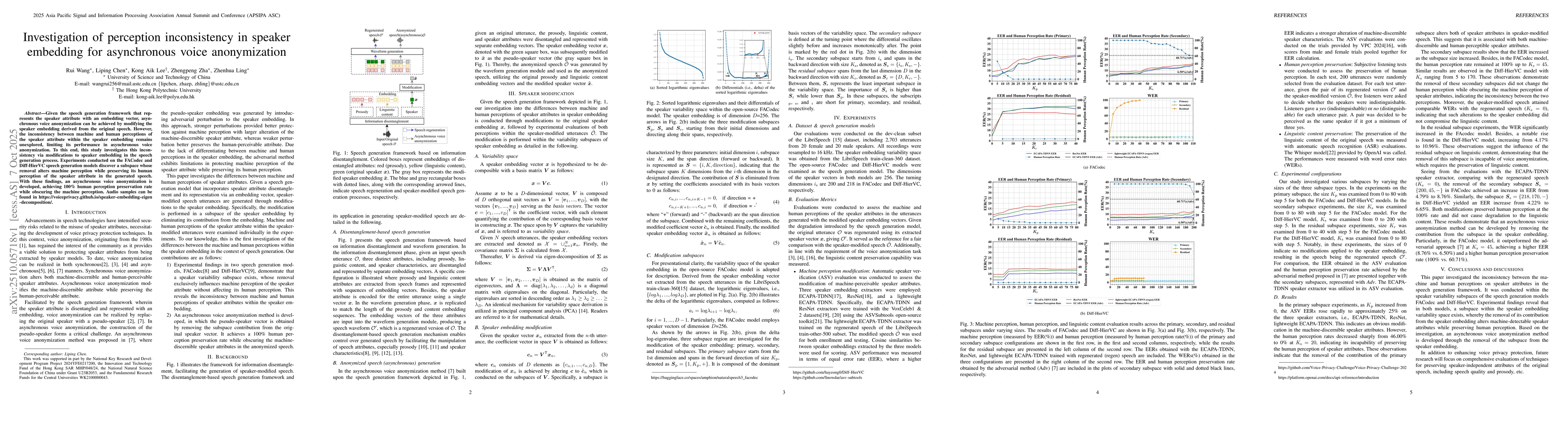 Thumbnail for Investigation of perception inconsistency in speaker embedding for
  asynchronous voice anonymization