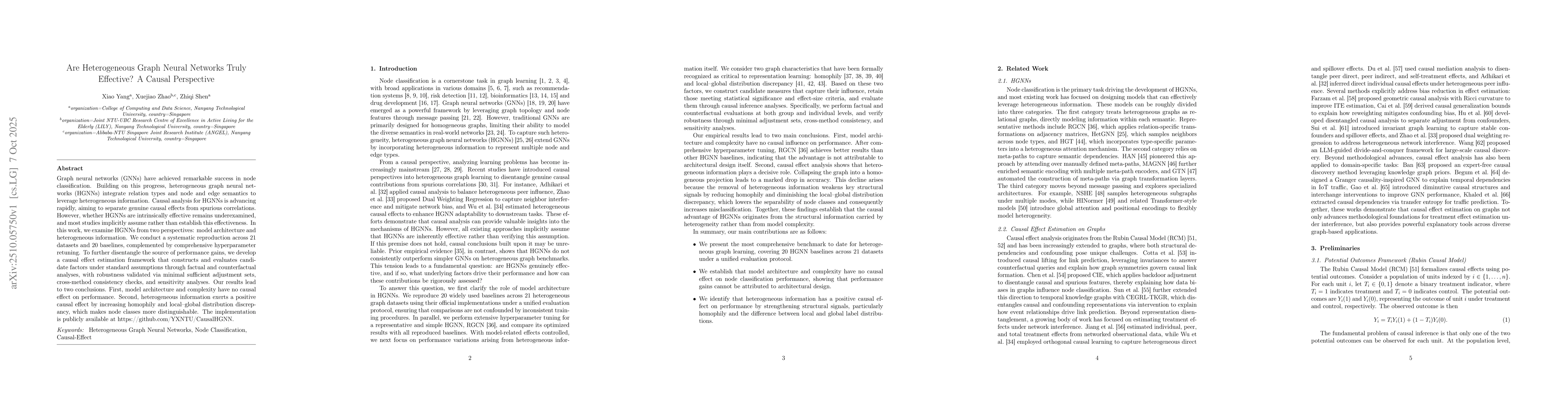 Thumbnail for Are Heterogeneous Graph Neural Networks Truly Effective? A Causal
  Perspective
