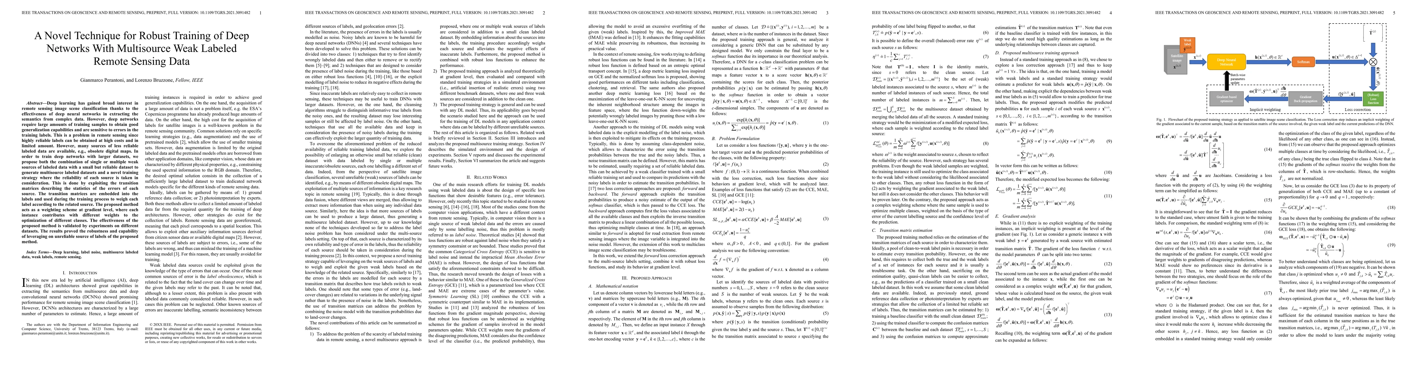 Thumbnail for A Novel Technique for Robust Training of Deep Networks With Multisource
  Weak Labeled Remote Sensing Data