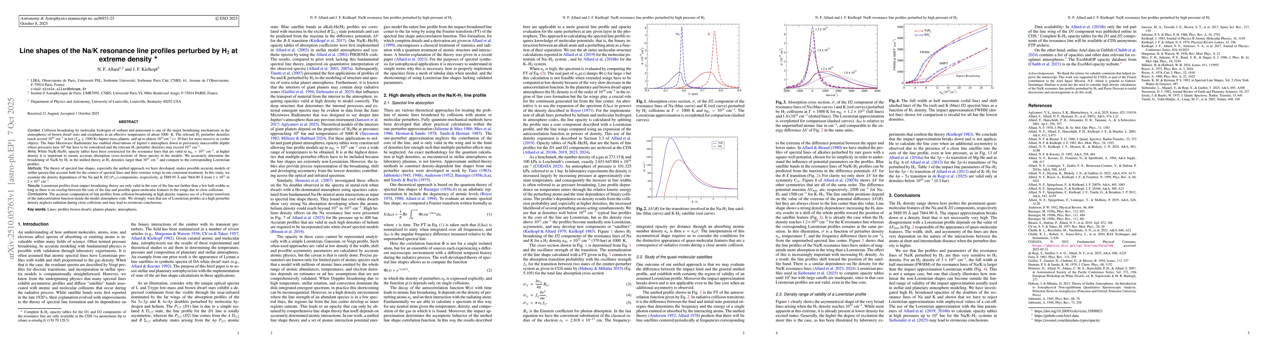 Thumbnail for Line shapes of the Na/K resonance line profiles perturbed by H2 at
  extreme density