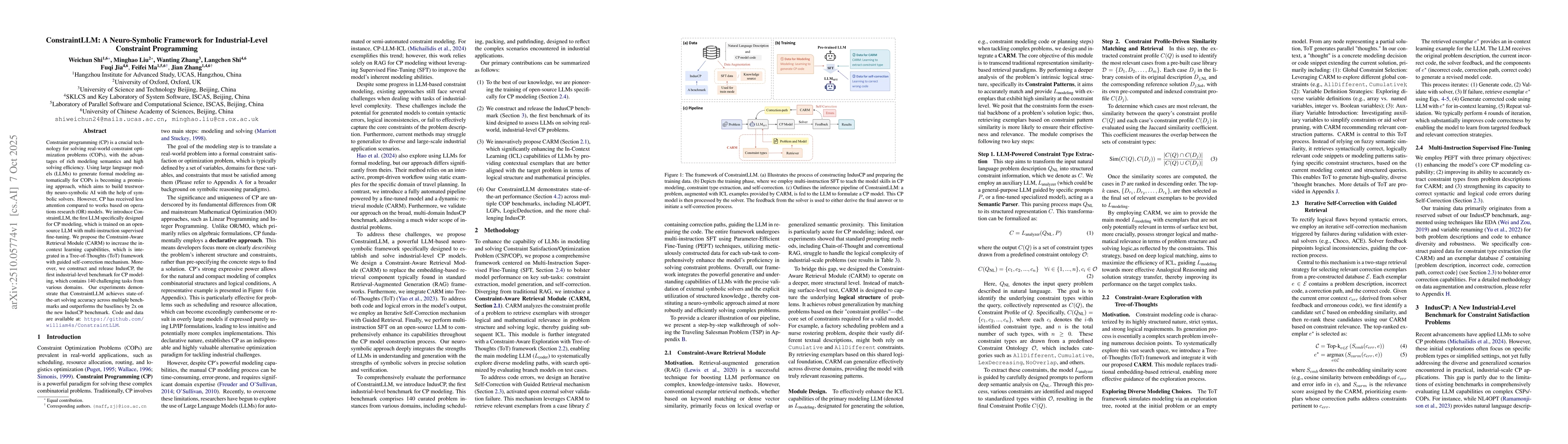 Thumbnail for ConstraintLLM: A Neuro-Symbolic Framework for Industrial-Level
  Constraint Programming