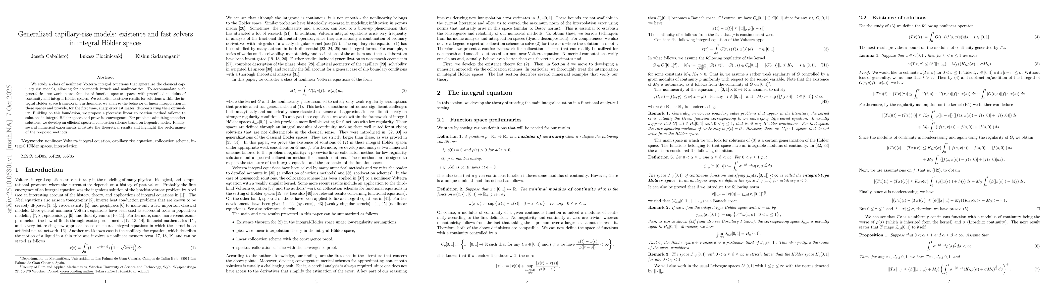 Thumbnail for Generalized capillary-rise models: existence and fast solvers in
  integral Hölder spaces