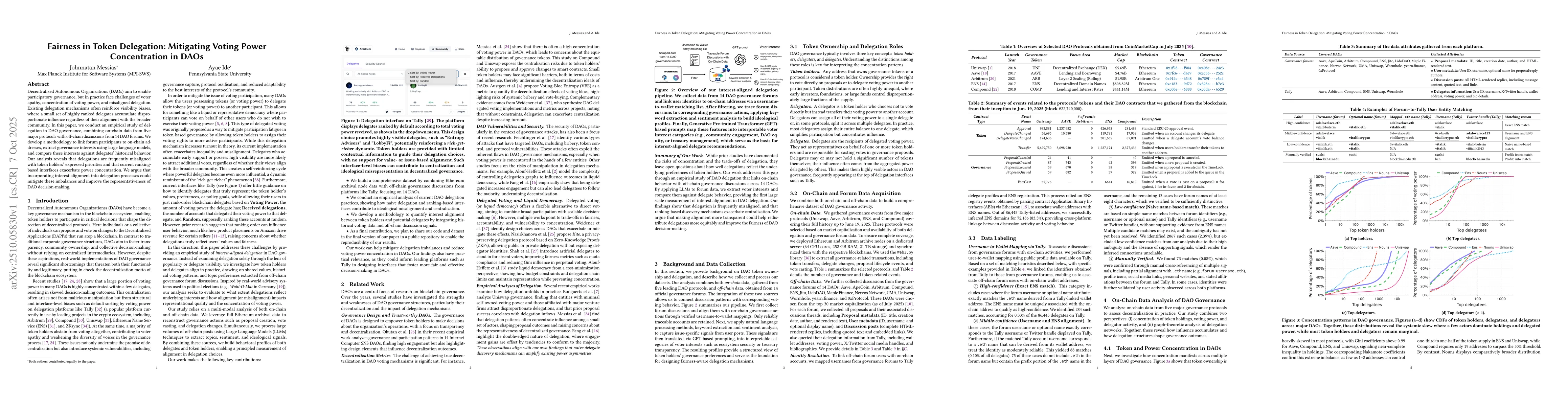 Thumbnail for Fairness in Token Delegation: Mitigating Voting Power Concentration in
  DAOs