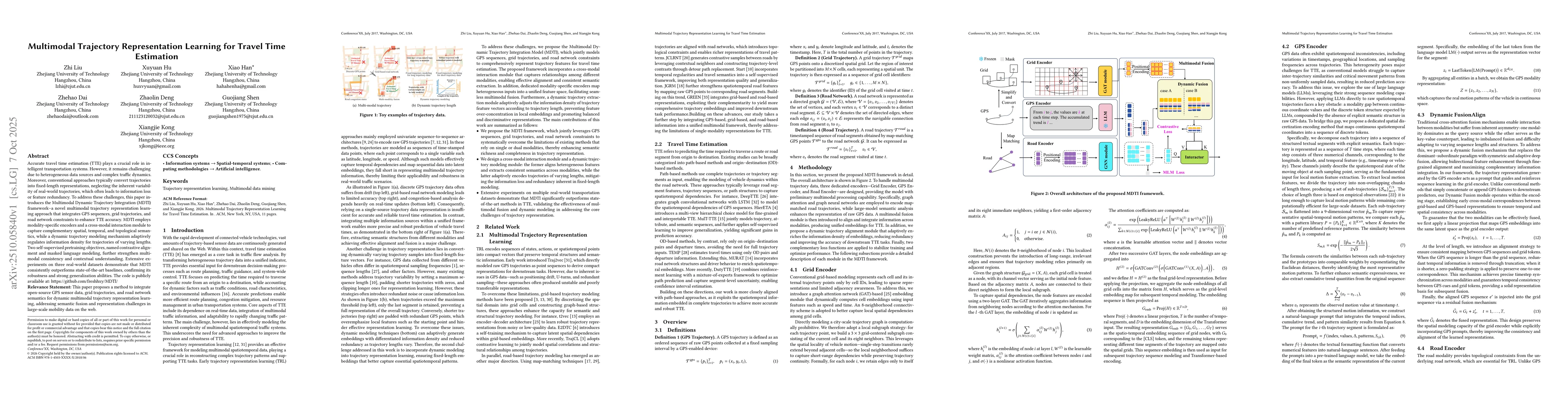 Thumbnail for Multimodal Trajectory Representation Learning for Travel Time Estimation