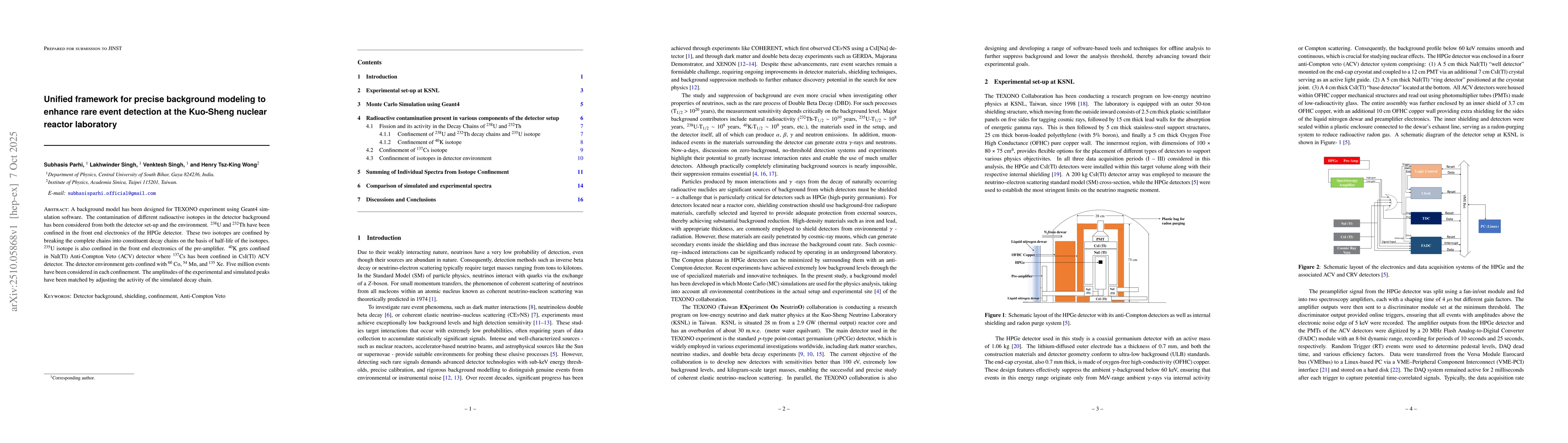 Thumbnail for Unified framework for precise background modeling to enhance rare event
  detection at the Kuo-Sheng nuclear reactor laboratory
