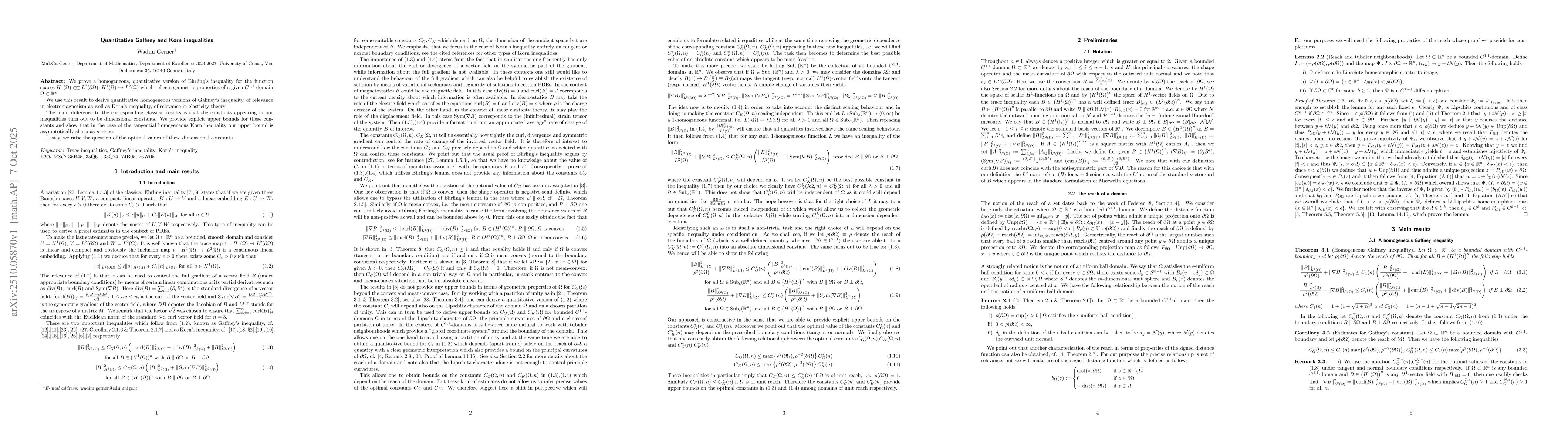 Thumbnail for Quantitative Gaffney and Korn inequalities