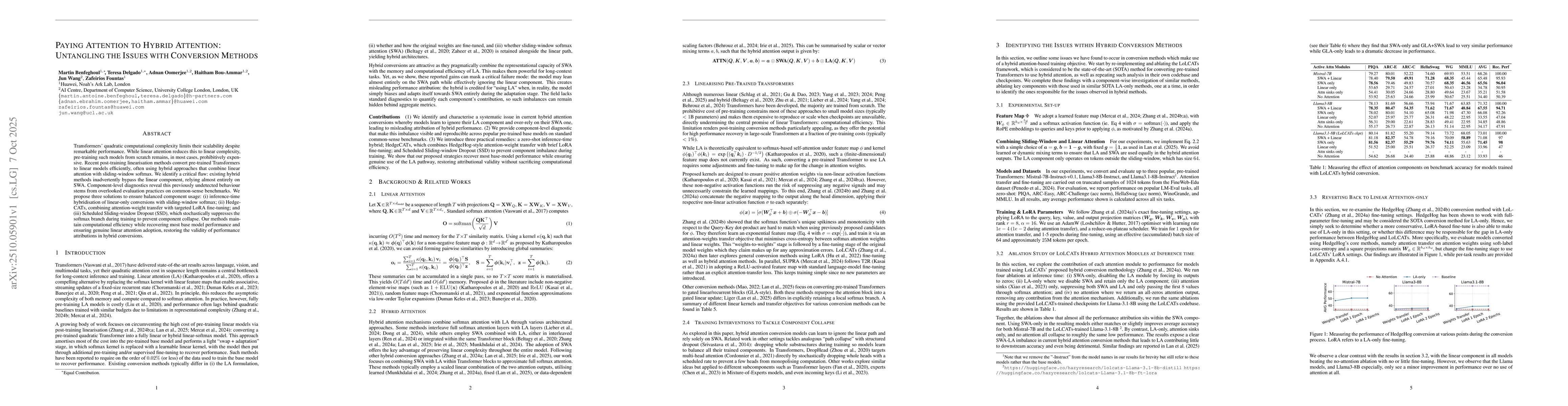 Thumbnail for Paying Attention to Hybrid Attention: Untangling the Issues with
  Conversion Methods