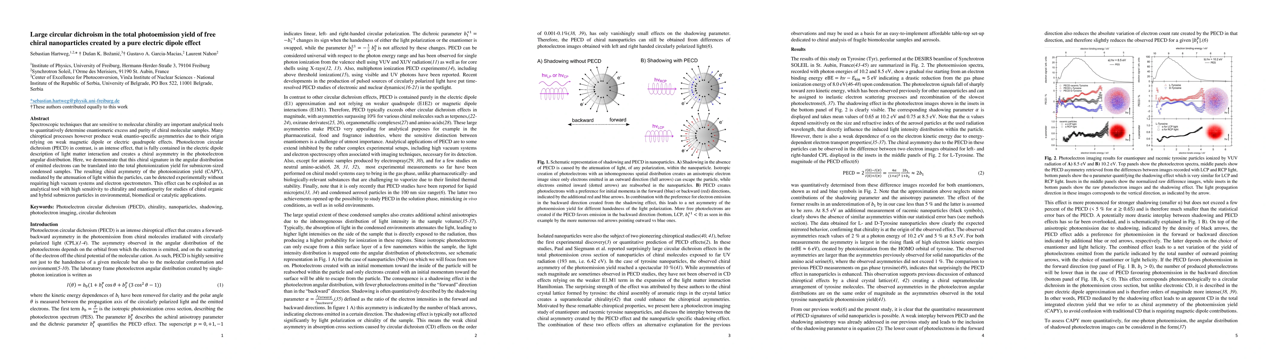 Thumbnail for Large circular dichroism in the total photoemission yield of free chiral
  nanoparticles created by a pure electric dipole effect