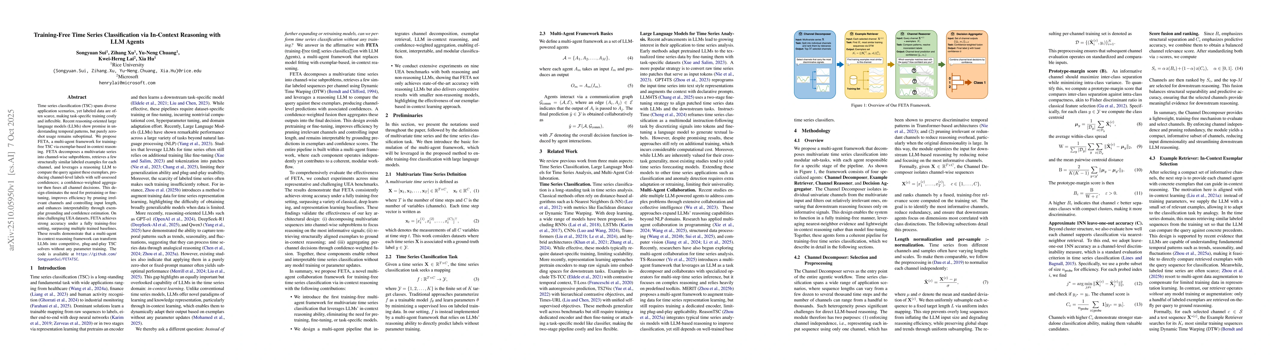 Thumbnail for Training-Free Time Series Classification via In-Context Reasoning with
  LLM Agents