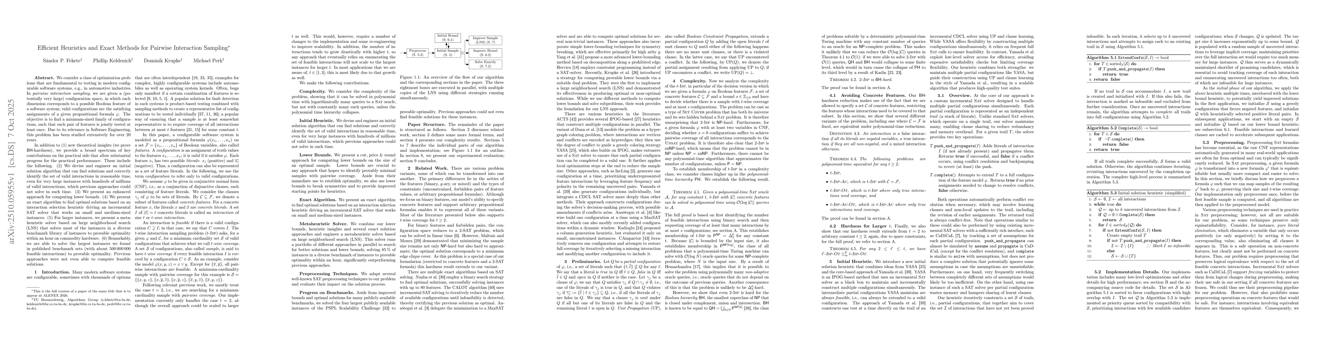 Thumbnail for Efficient Heuristics and Exact Methods for Pairwise Interaction Sampling