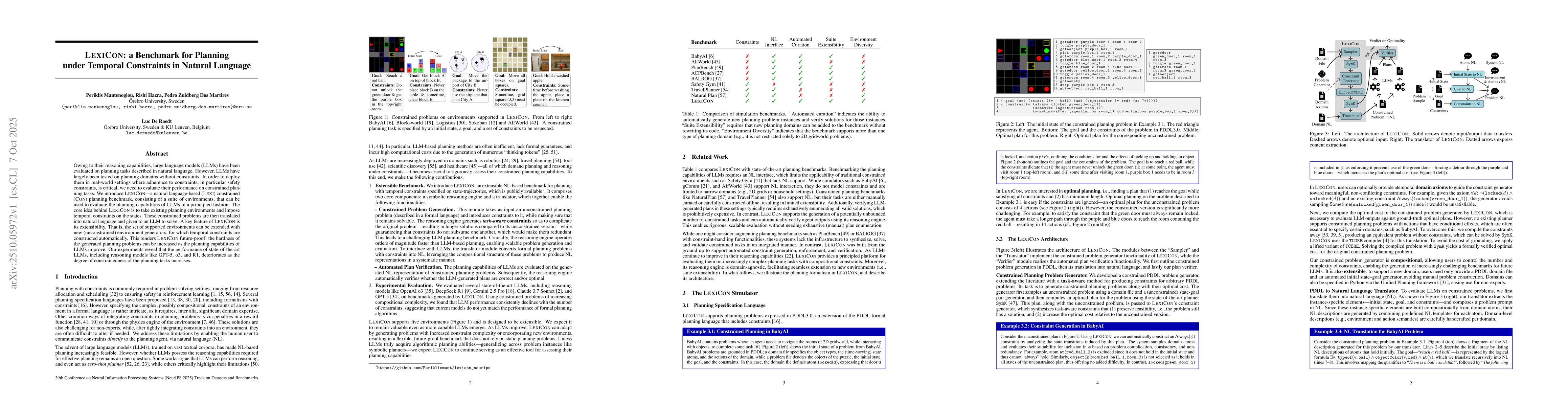 Thumbnail for LexiCon: a Benchmark for Planning under Temporal Constraints in Natural
  Language