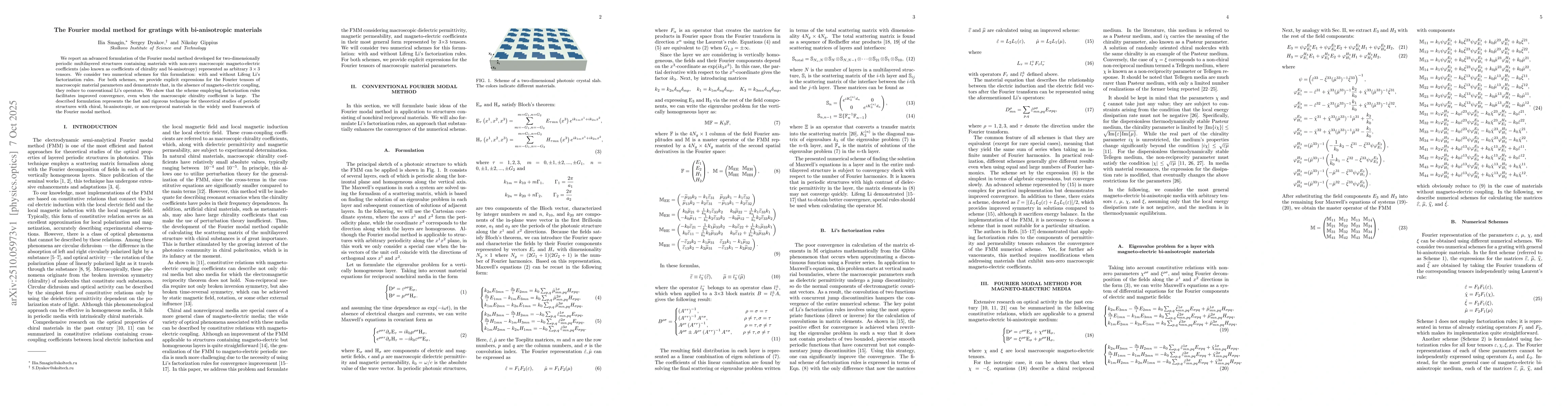 Thumbnail for The Fourier modal method for gratings with bi-anisotropic materials