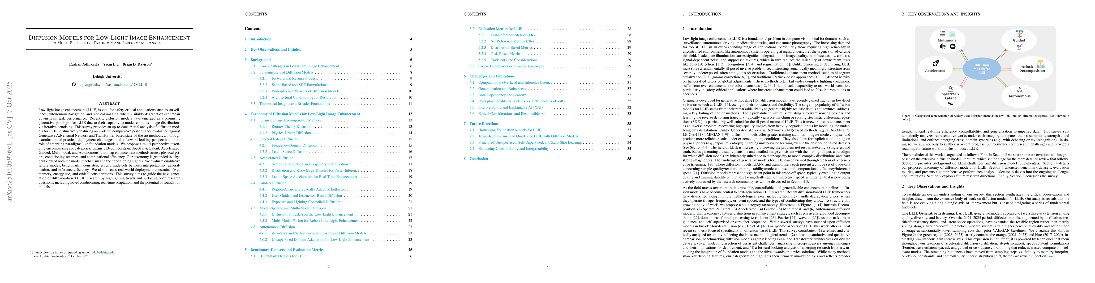 Thumbnail for Diffusion Models for Low-Light Image Enhancement: A Multi-Perspective
  Taxonomy and Performance Analysis