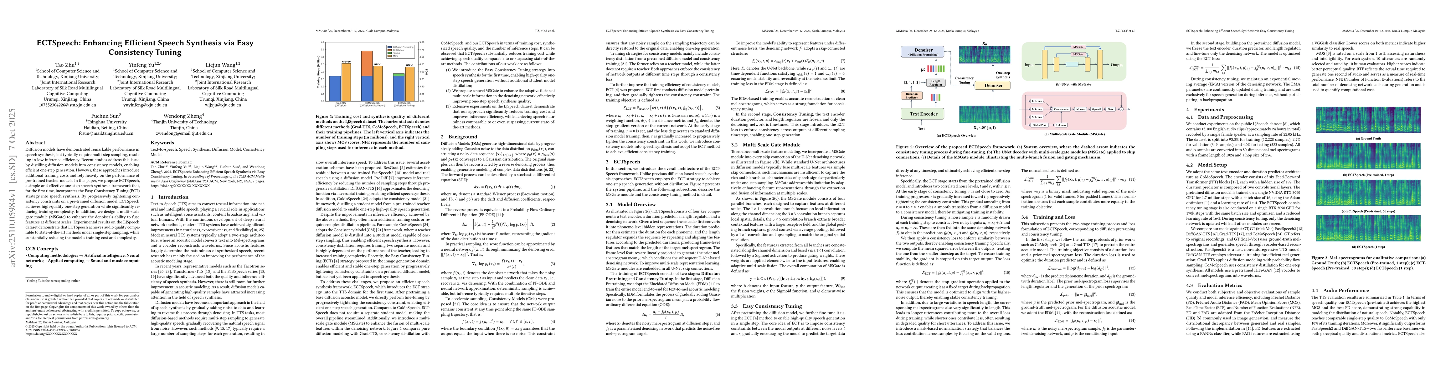 Thumbnail for ECTSpeech: Enhancing Efficient Speech Synthesis via Easy Consistency
  Tuning