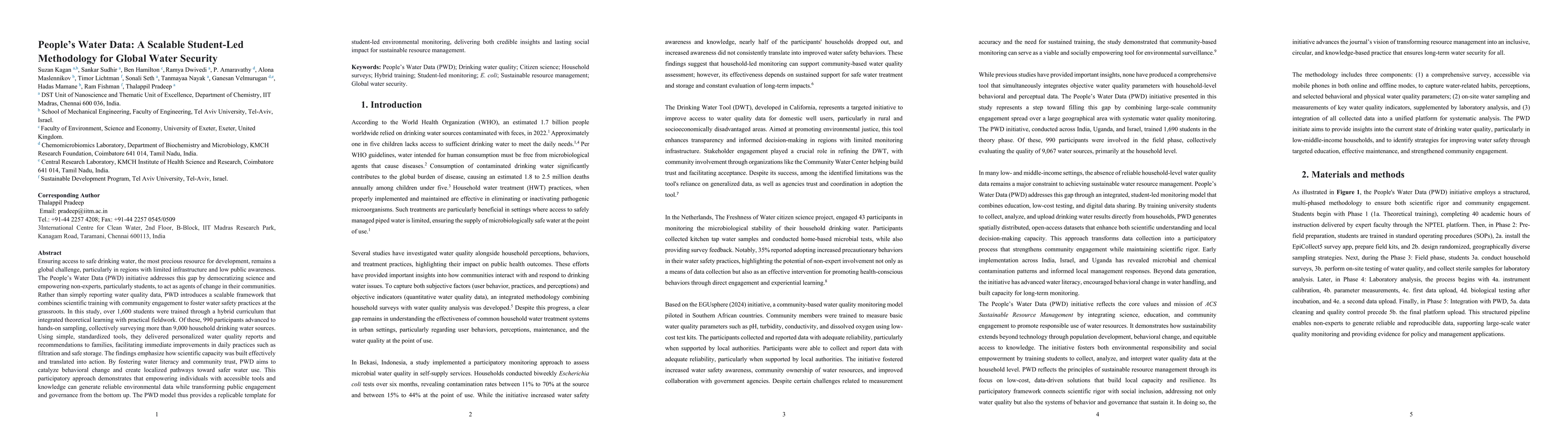 Thumbnail for Peoples Water Data: A Scalable Student-Led Methodology for Global Water
  Security
