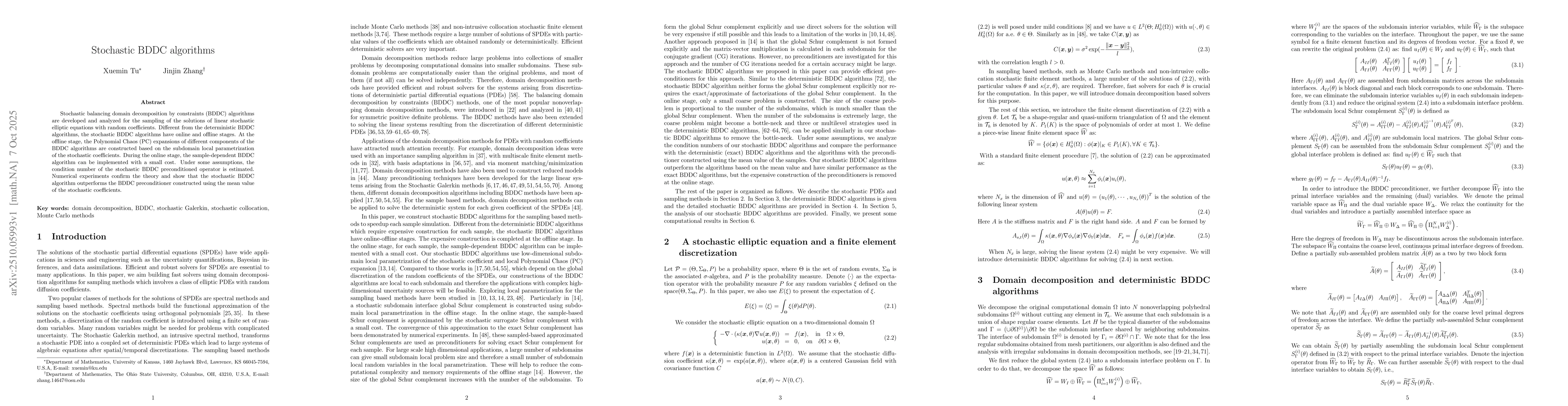 Thumbnail for Stochastic BDDC algorithms