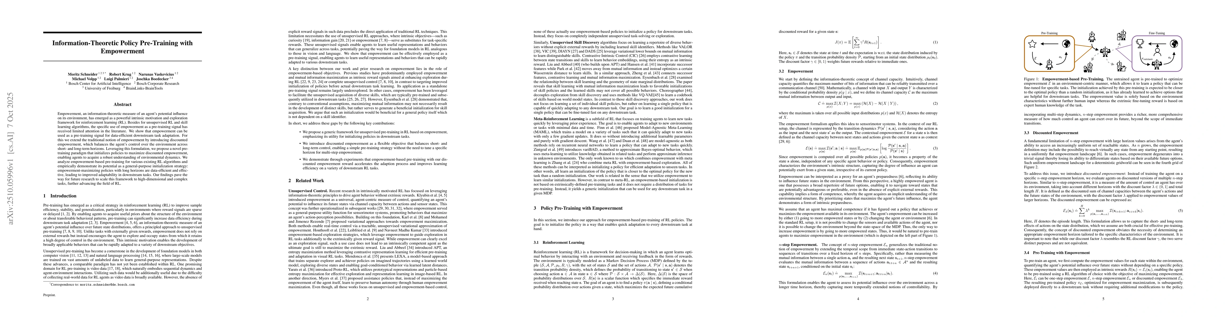 Thumbnail for Information-Theoretic Policy Pre-Training with Empowerment