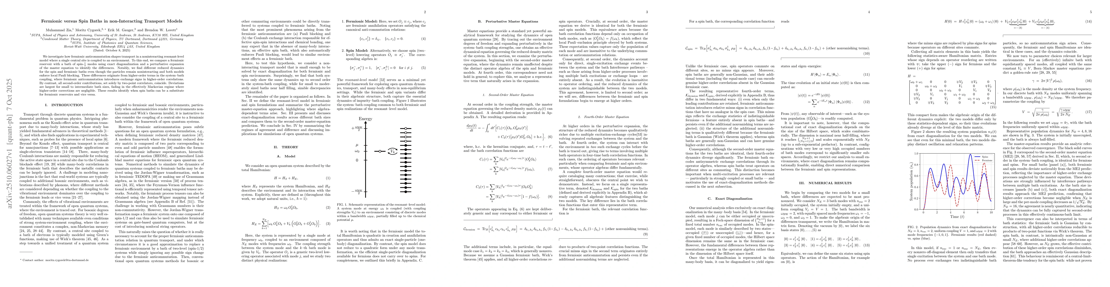 Thumbnail for Fermionic versus Spin Baths in non-Interacting Transport Models