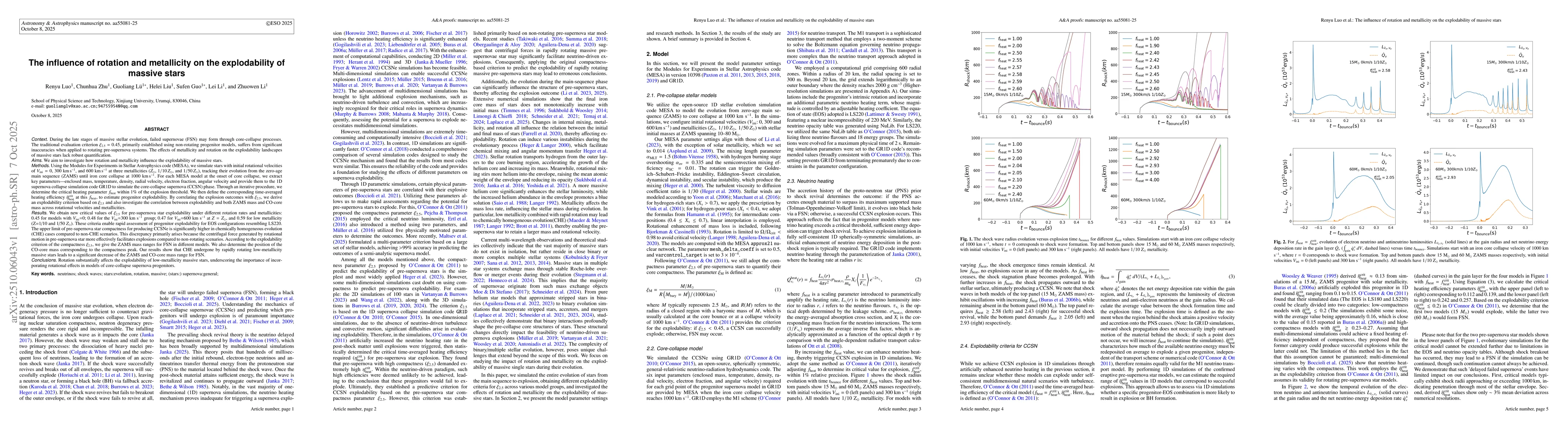 Thumbnail for The influence of rotation and metallicity on the explodability of
  massive stars