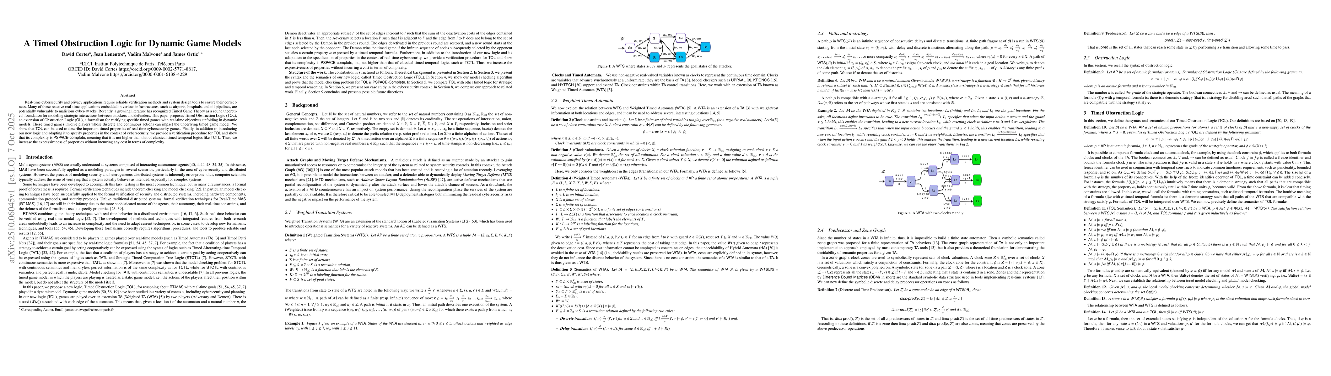 Thumbnail for A Timed Obstruction Logic for Dynamic Game Models